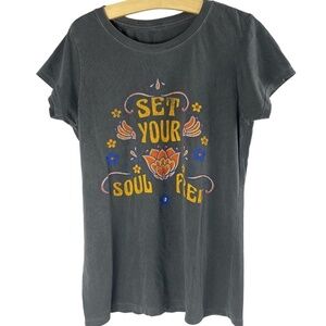 Life Clothing Co. Graphic Tee - Gray. Set Your Soul Free. With Lotus Flower